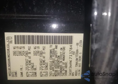 2022 Nissan Rogue S Fwd z USA, uszkodzony, nr VIN 5N1BT3AA4NC713784